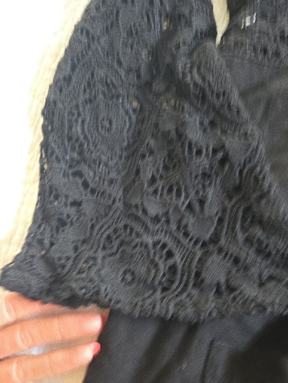 Vintage Free People Black Lace-Top Mini Dress - Picture 3 of 7